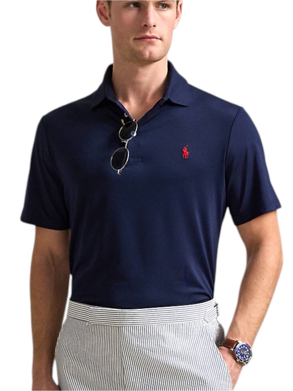 Polo Ralph Lauren Classic Fit Performance Polo Shirt Mens Large in Navy